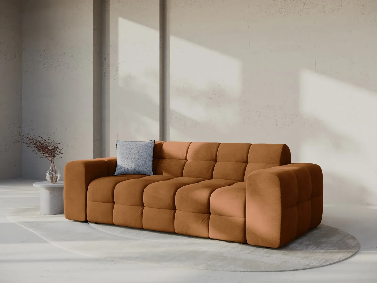 Kendal 3-Sitzer Sofa mit Bezug aus Samt oder Strukturstoff, 222x103 cm - Image 26