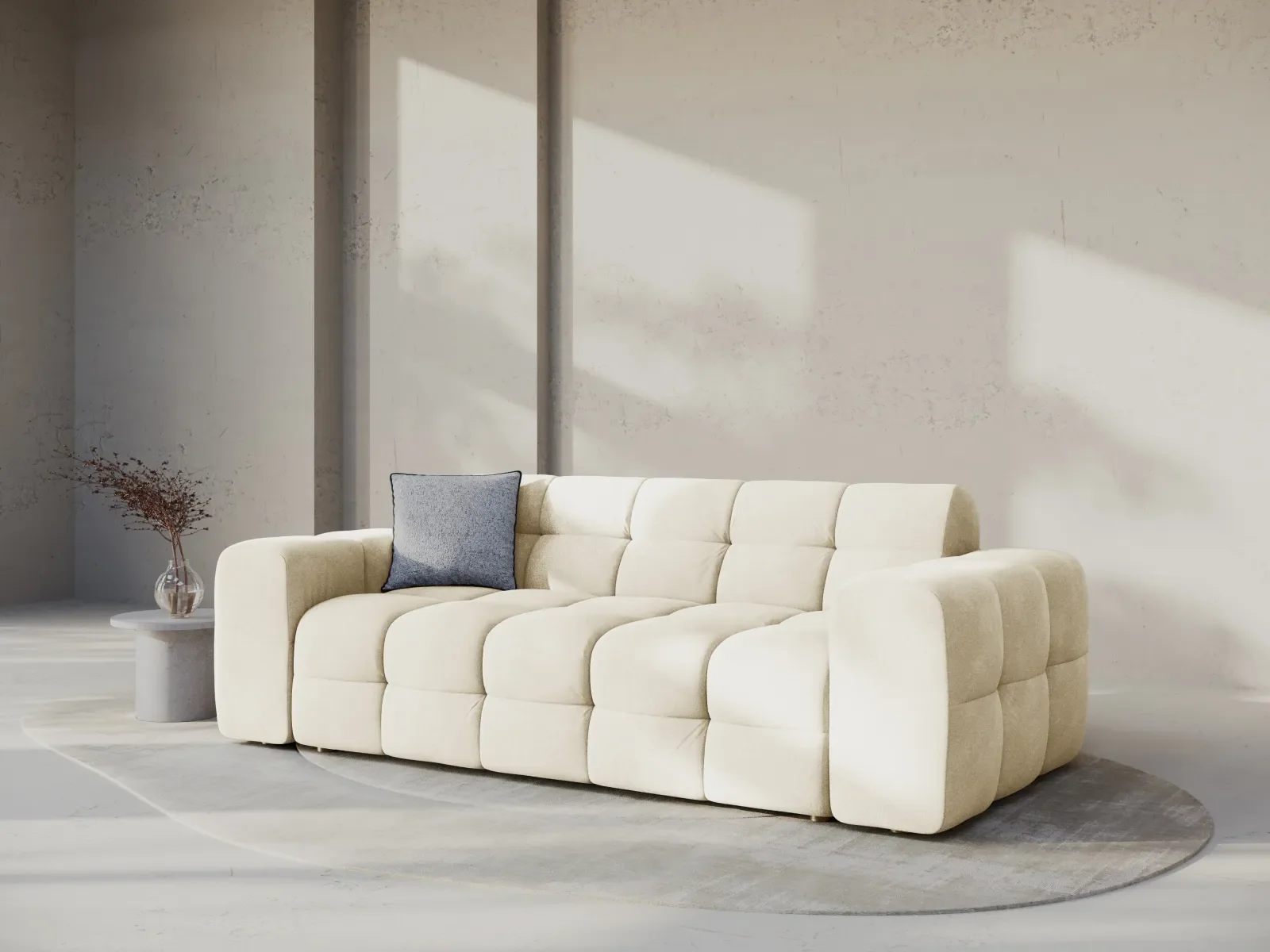 Kendal 3-Sitzer Sofa mit Bezug aus Samt oder Strukturstoff, 222x103 cm - Image 50