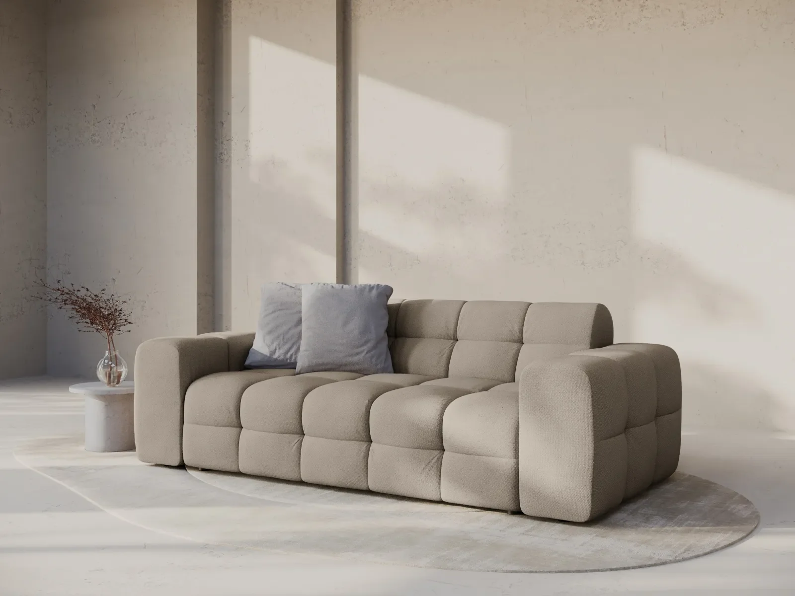 Kendal 3-Sitzer Sofa mit Bezug aus Samt oder Strukturstoff, 222x103 cm - Image 62