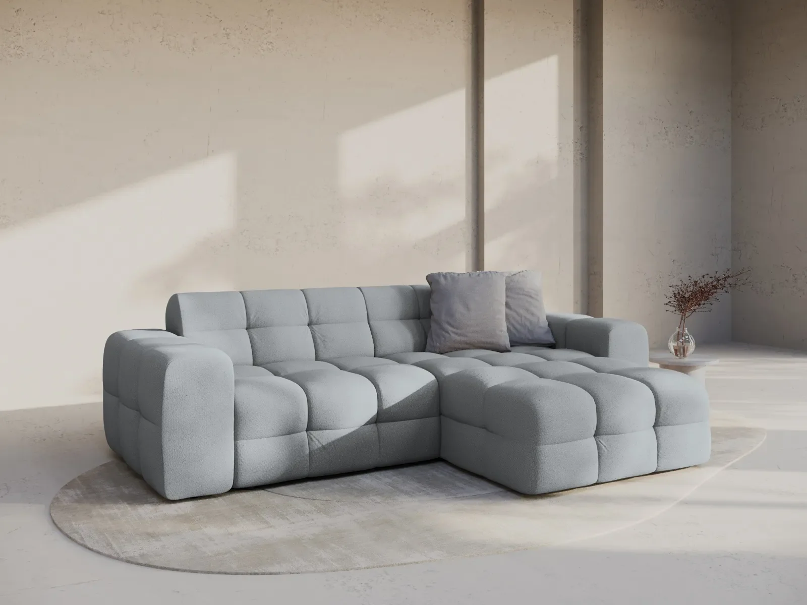Kendal 4-Sitzer Ecksofa Rechts, mit Bezug aus Samt oder Strukturstoff, 256x173 cm - Image 101