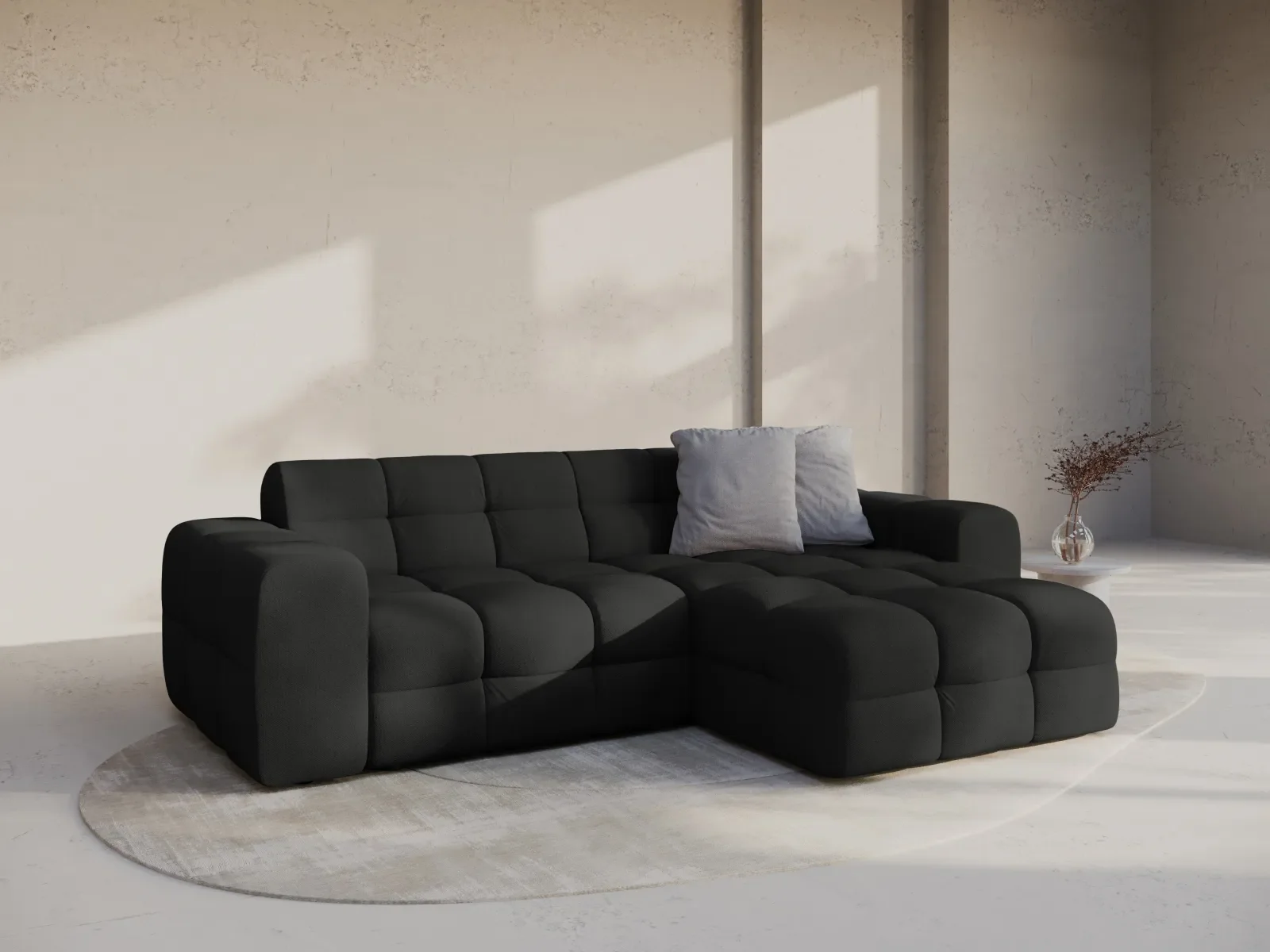 Kendal 4-Sitzer Ecksofa Rechts, mit Bezug aus Samt oder Strukturstoff, 256x173 cm - Image 107