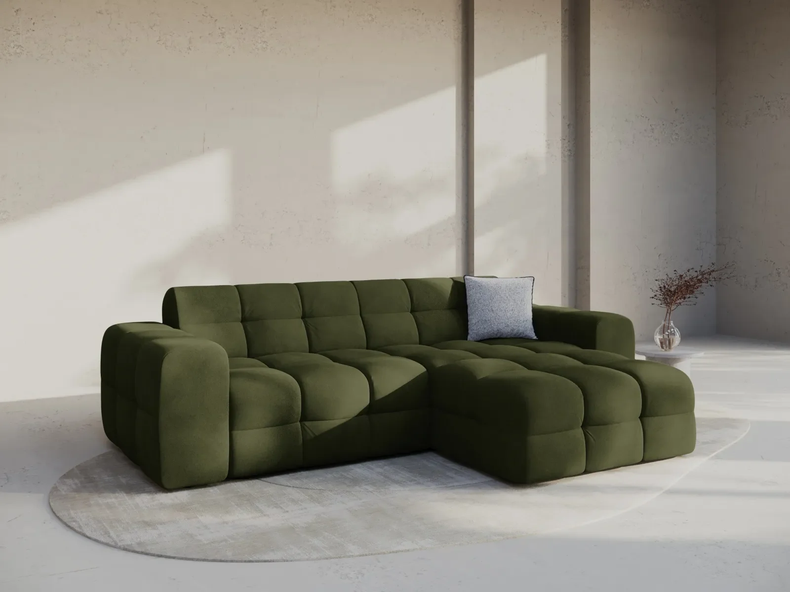 Kendal 4-Sitzer Ecksofa Rechts, mit Bezug aus Samt oder Strukturstoff, 256x173 cm - Image 11