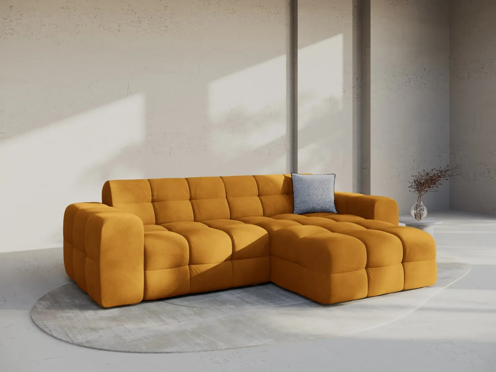 Kendal 4-Sitzer Ecksofa Rechts, mit Bezug aus Samt oder Strukturstoff, 256x173 cm - Image 17