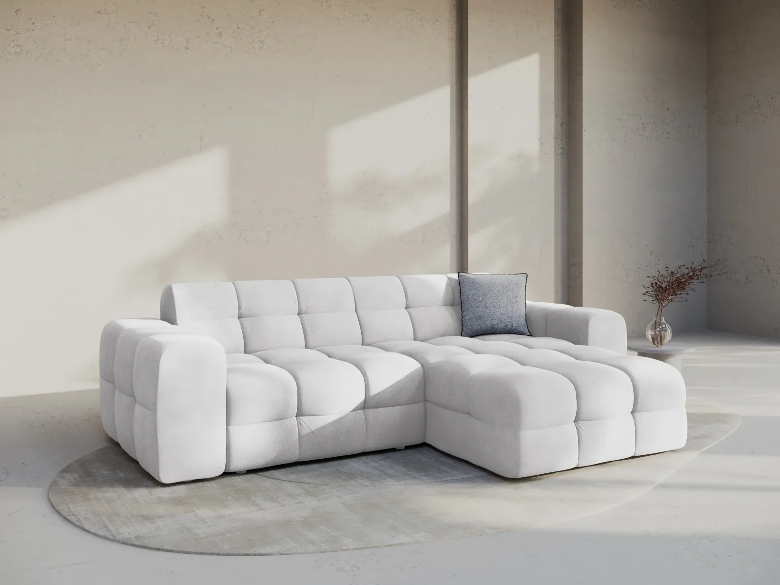 Kendal 4-Sitzer Ecksofa Rechts, mit Bezug aus Samt oder Strukturstoff, 256x173 cm - Image 2