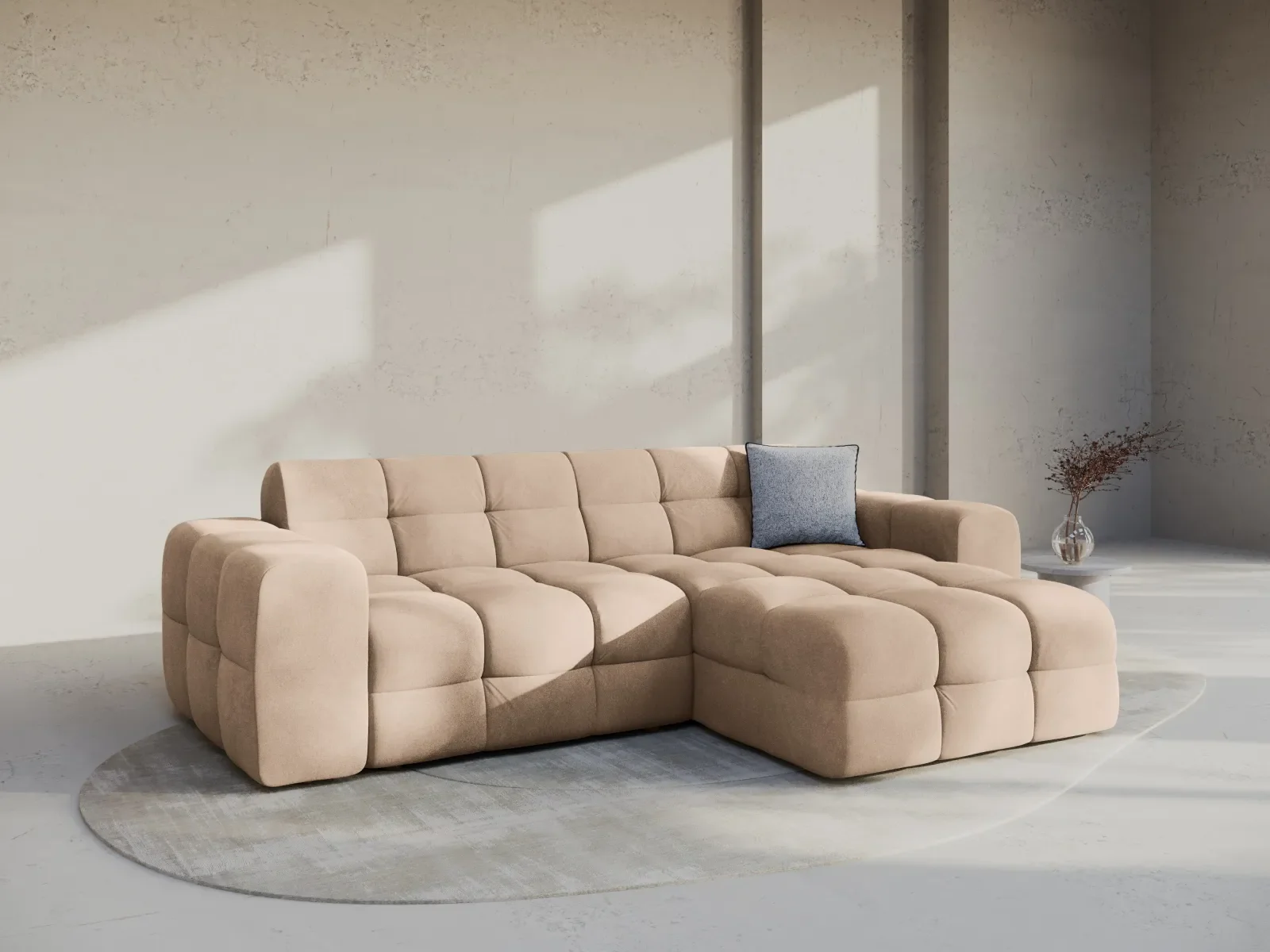 Kendal 4-Sitzer Ecksofa Rechts, mit Bezug aus Samt oder Strukturstoff, 256x173 cm - Image 23