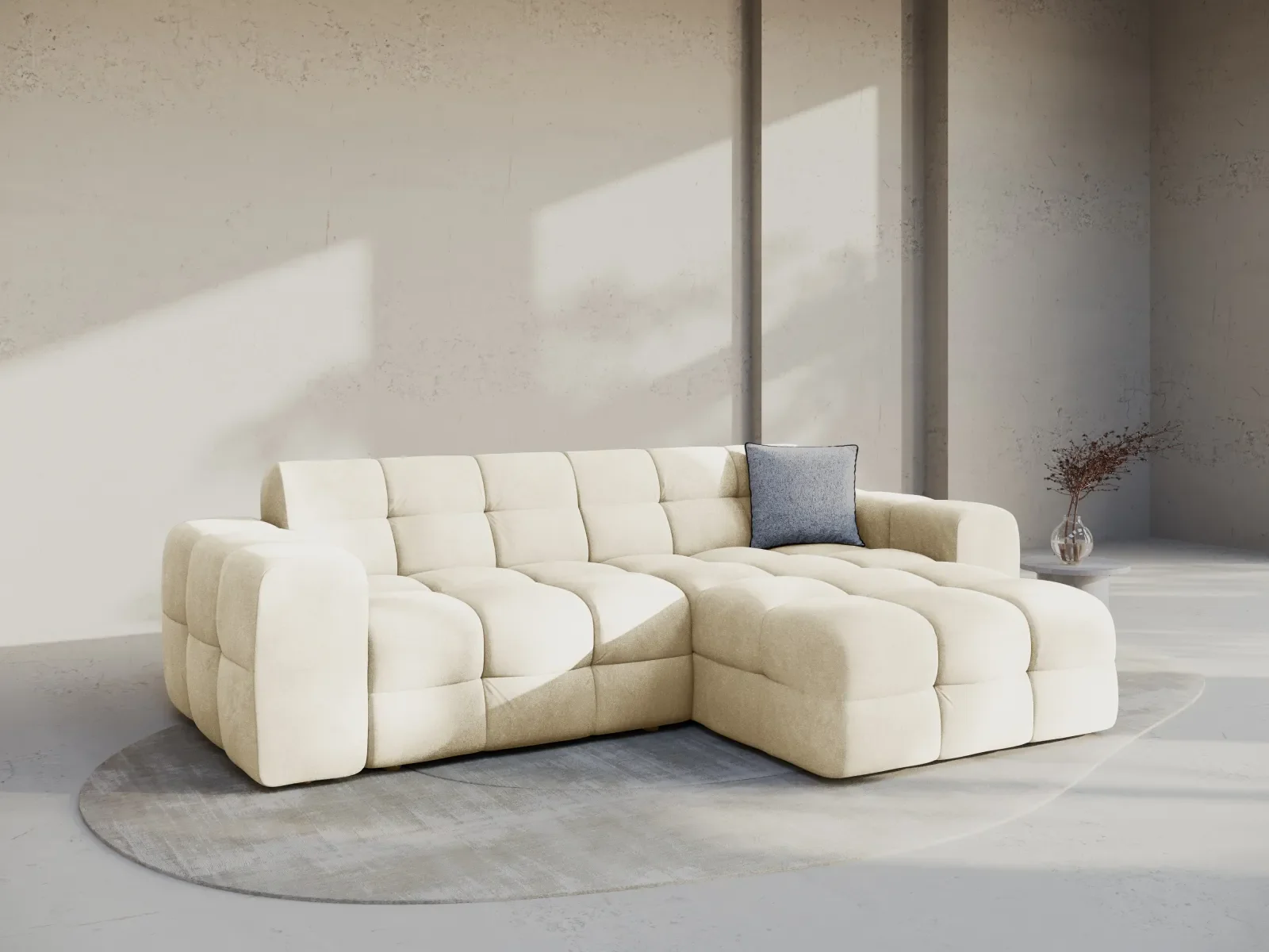 Kendal 4-Sitzer Ecksofa Rechts, mit Bezug aus Samt oder Strukturstoff, 256x173 cm - Image 62