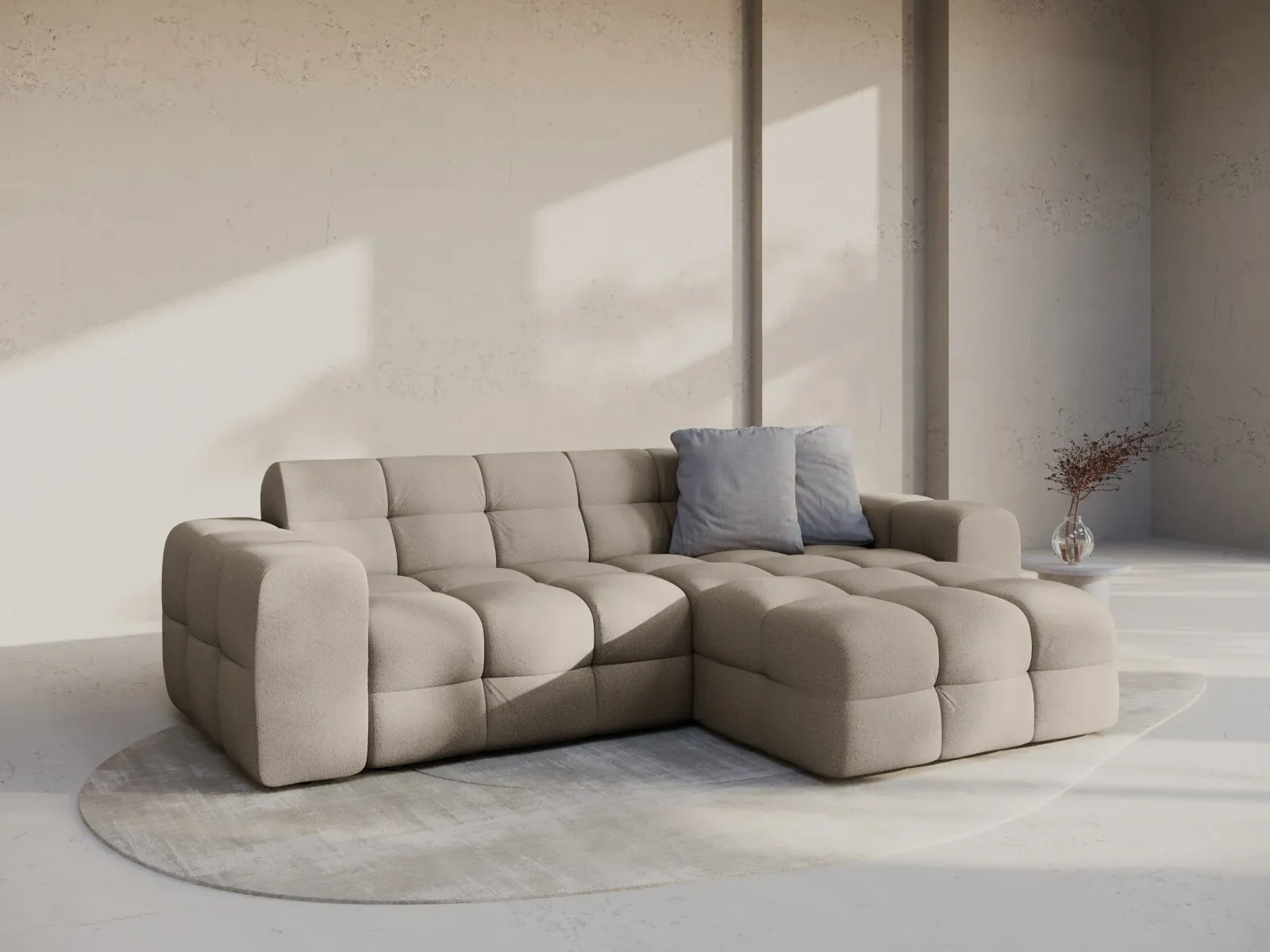 Kendal 4-Sitzer Ecksofa Rechts, mit Bezug aus Samt oder Strukturstoff, 256x173 cm - Image 77