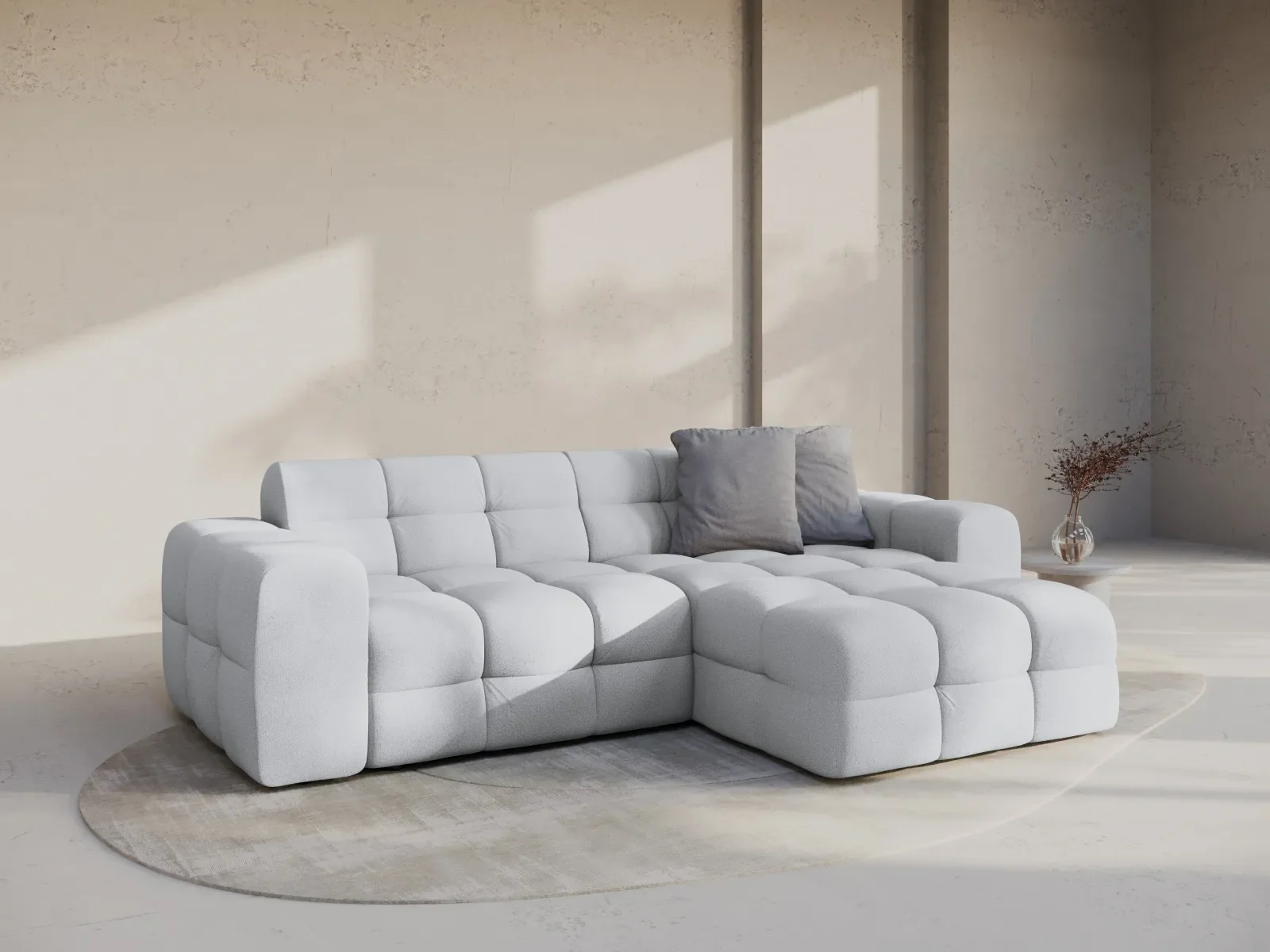 Kendal 4-Sitzer Ecksofa Rechts, mit Bezug aus Samt oder Strukturstoff, 256x173 cm - Image 83