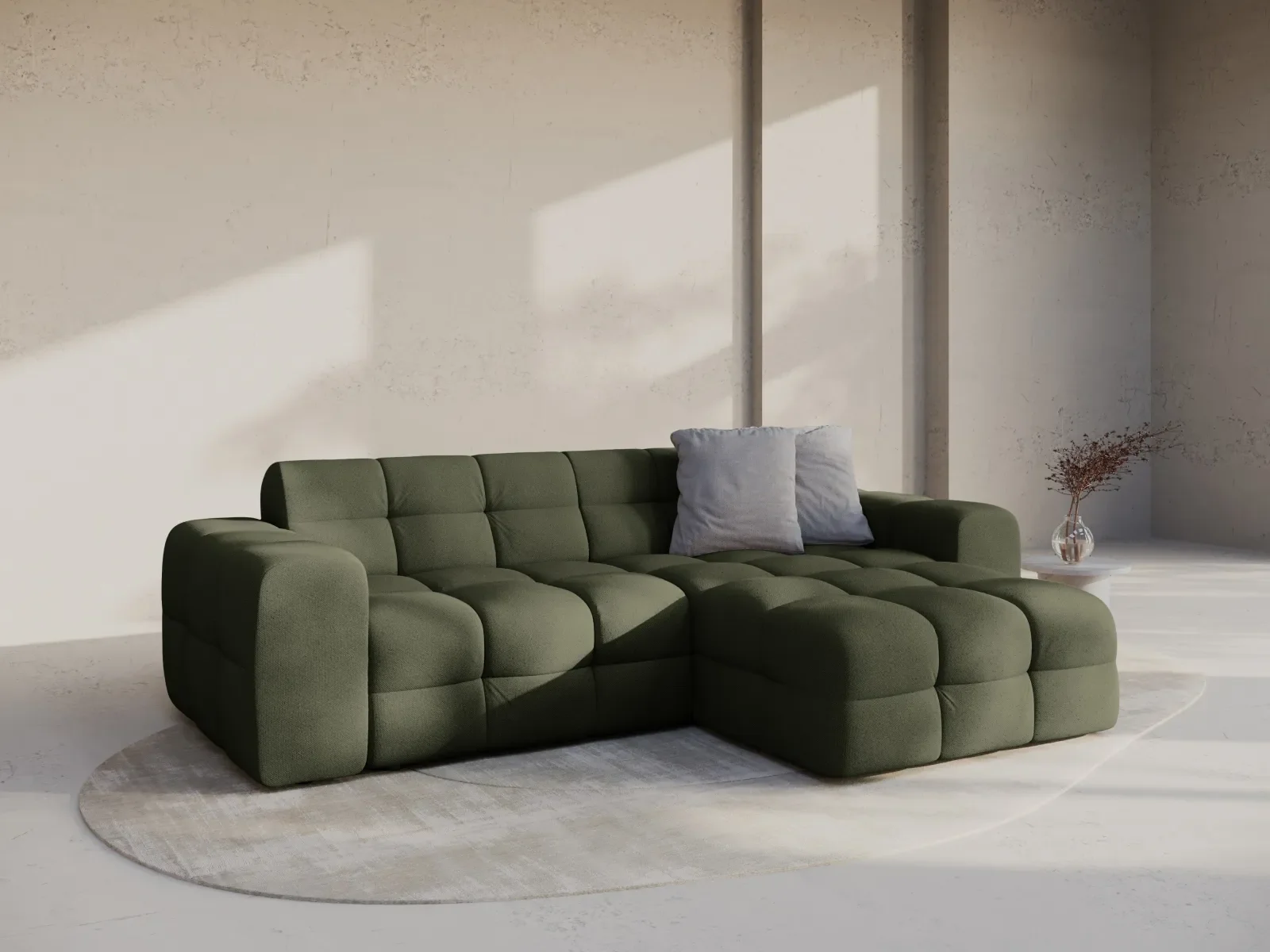 Kendal 4-Sitzer Ecksofa Rechts, mit Bezug aus Samt oder Strukturstoff, 256x173 cm - Image 89