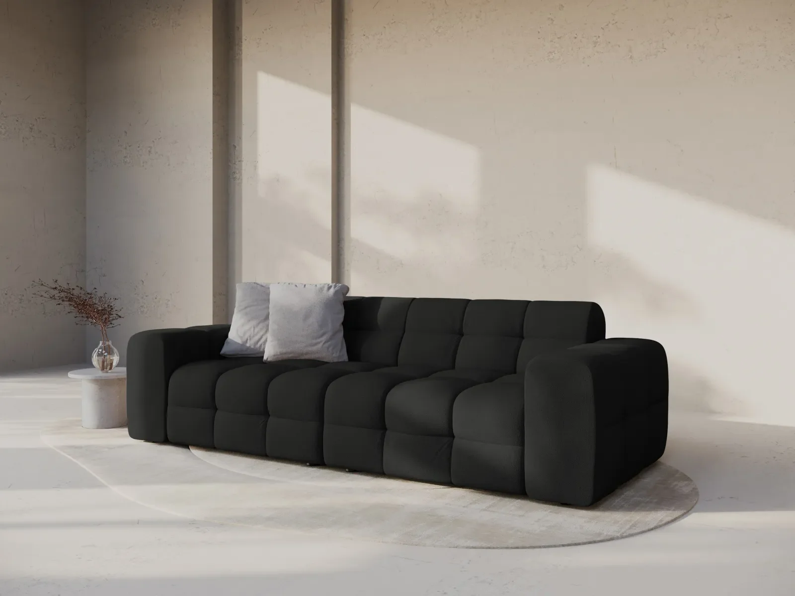 Kendal 4-Sitzer Sofa mit Bezug aus Samt oder Strukturstoff, 255x103 cm - Image 107