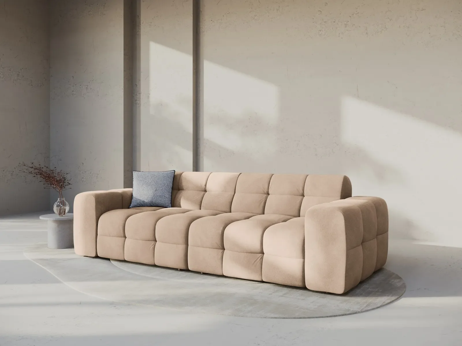 Kendal 4-Sitzer Sofa mit Bezug aus Samt oder Strukturstoff, 255x103 cm - Image 23