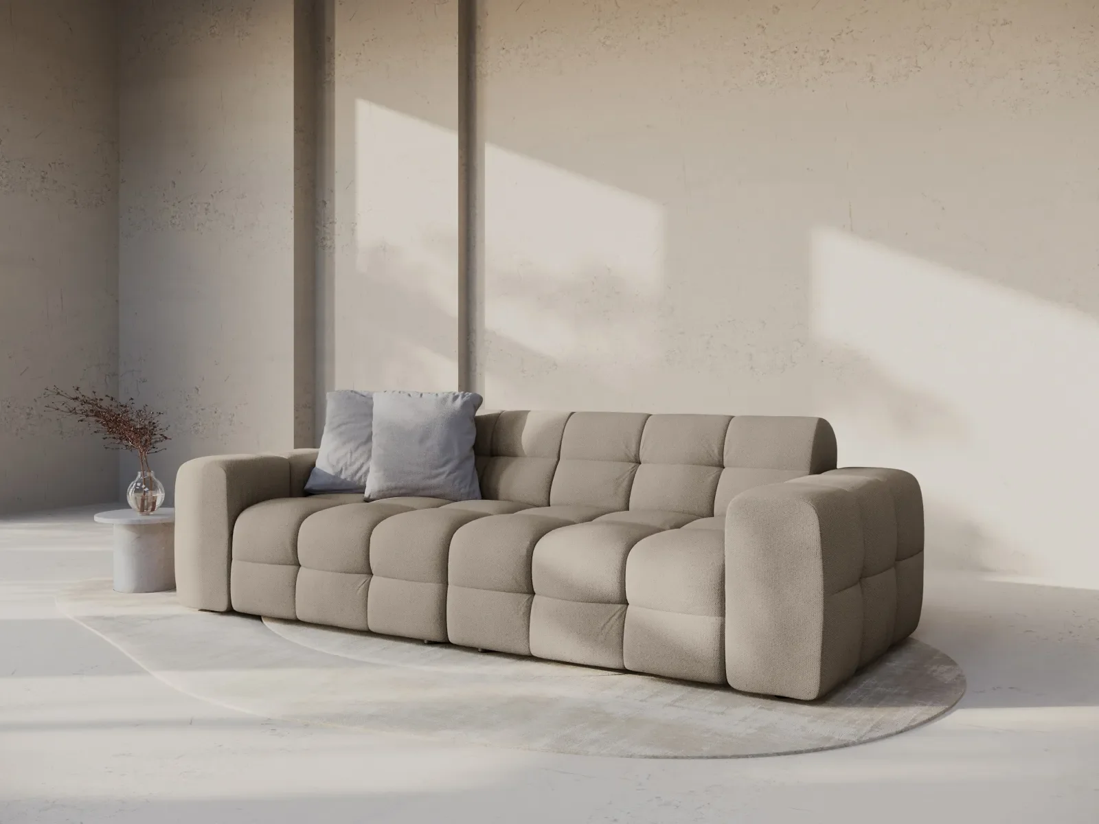 Kendal 4-Sitzer Sofa mit Bezug aus Samt oder Strukturstoff, 255x103 cm - Image 77