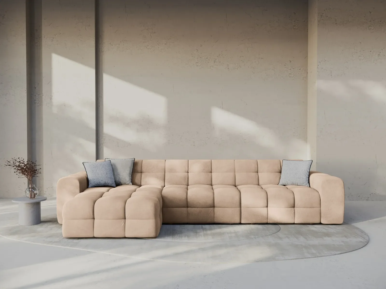 Kendal 5-Sitzer Ecksofa Links, mit Bezug aus Samt oder Strukturstoff, 357x173 cm - Image 20