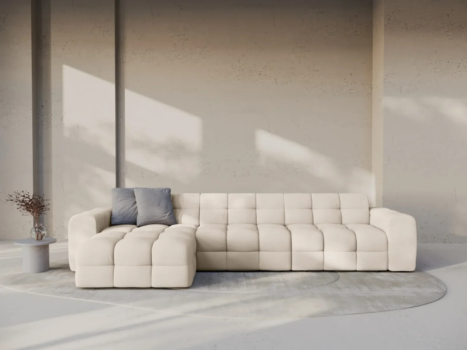 Kendal 5-Sitzer Ecksofa Links, mit Bezug aus Samt oder Strukturstoff, 357x173 cm - Image 56