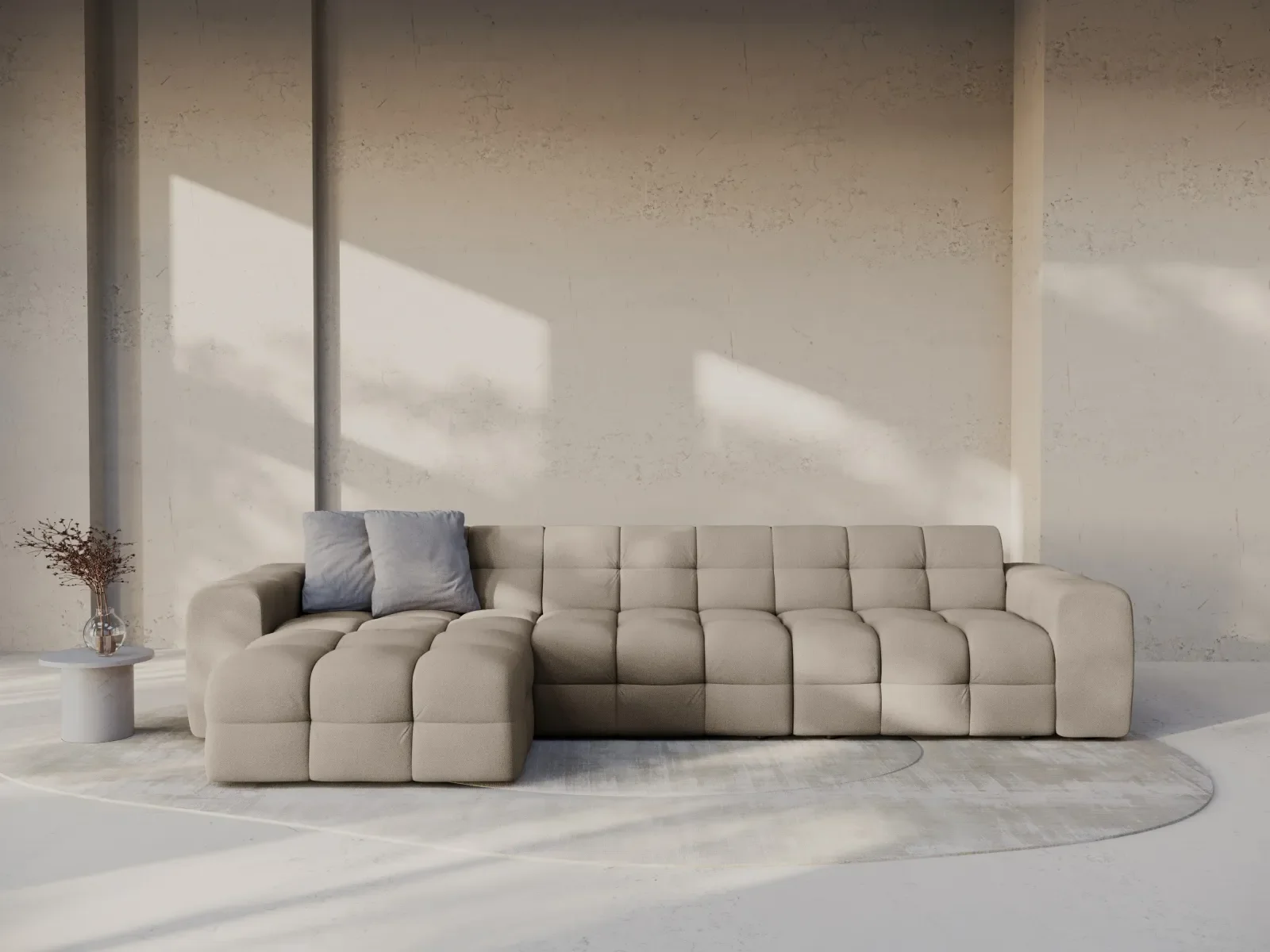 Kendal 5-Sitzer Ecksofa Links, mit Bezug aus Samt oder Strukturstoff, 357x173 cm - Image 62