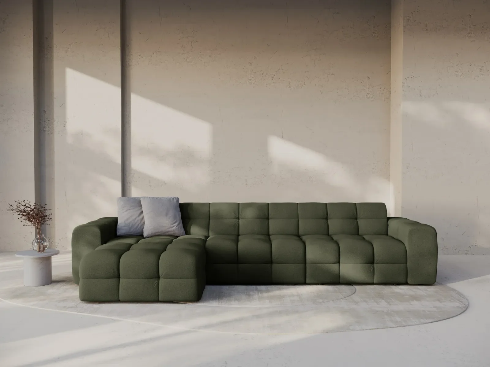 Kendal 5-Sitzer Ecksofa Links, mit Bezug aus Samt oder Strukturstoff, 357x173 cm - Image 74