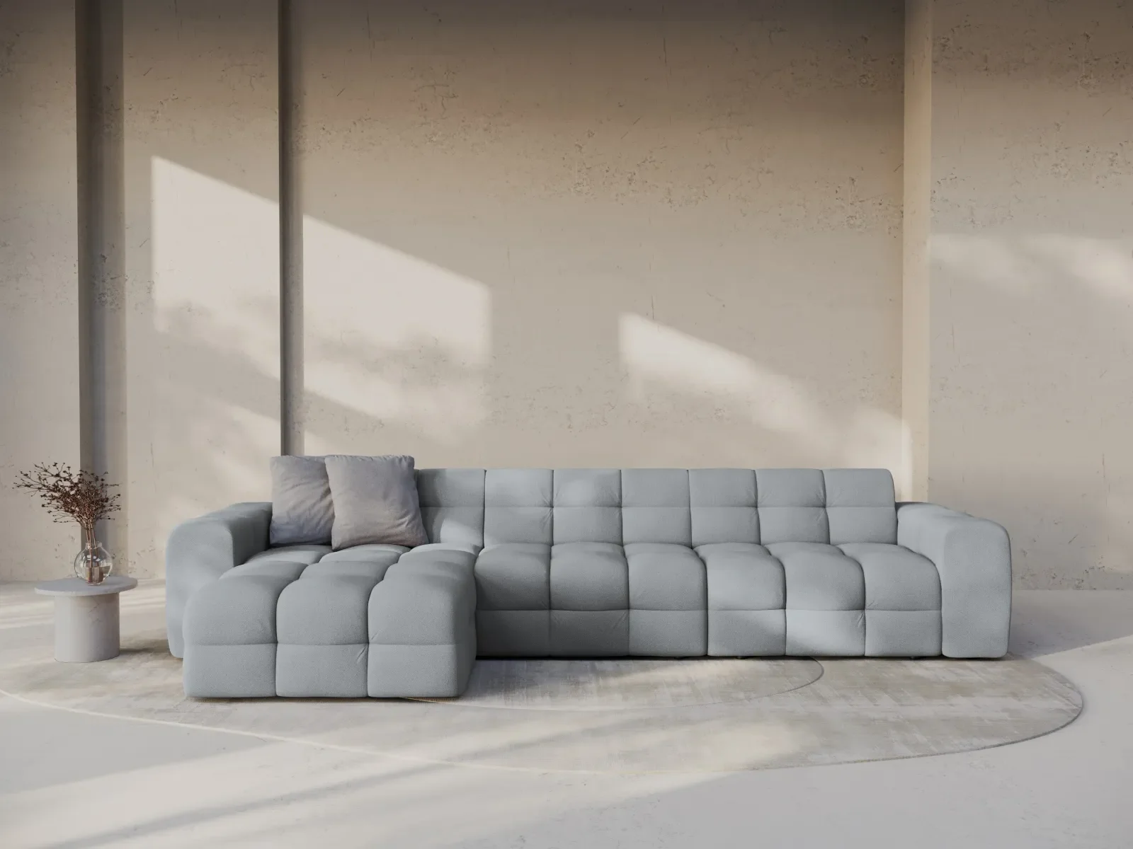 Kendal 5-Sitzer Ecksofa Links, mit Bezug aus Samt oder Strukturstoff, 357x173 cm - Image 86