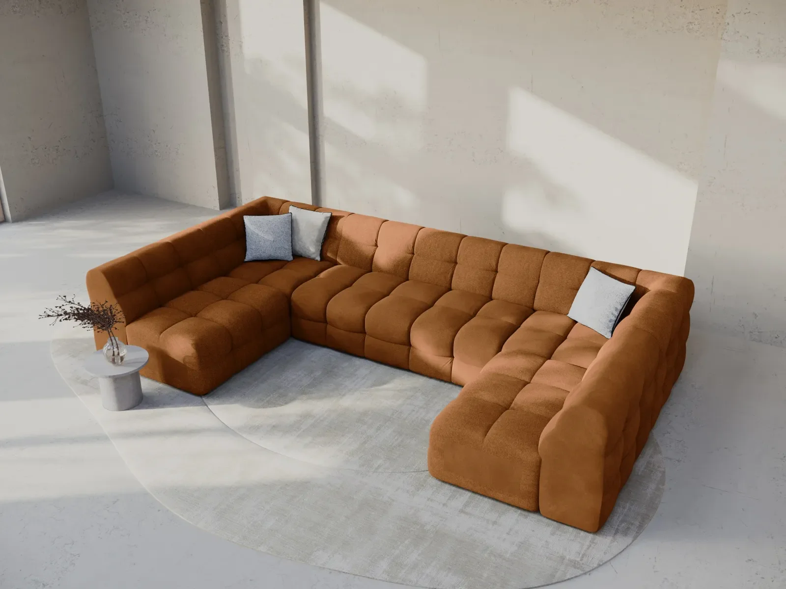 Kendal 7-Sitzer Panorama-Sofa mit Bezug aus Samt oder Strukturstoff, 372x203 cm - Image 26