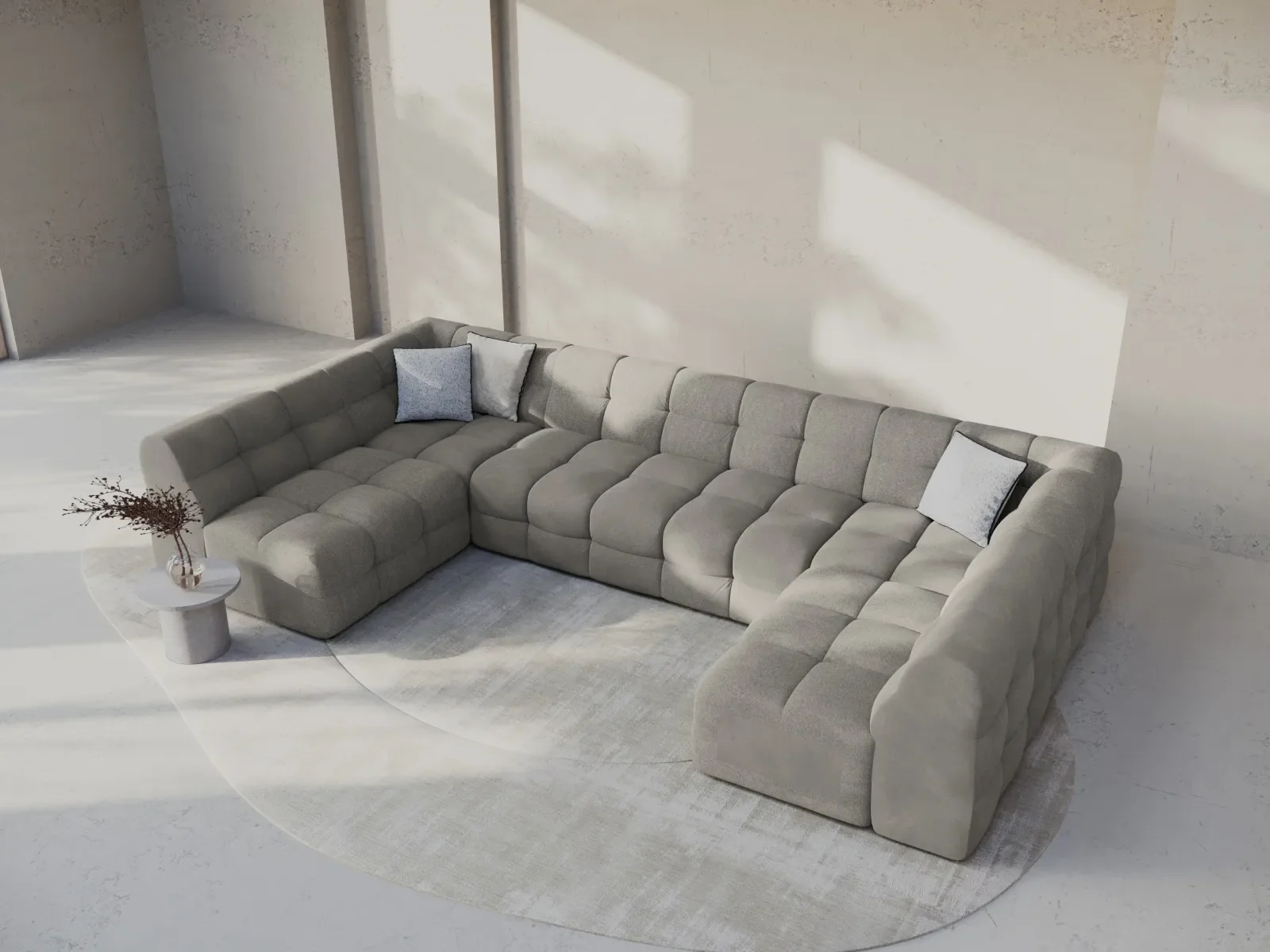 Kendal 7-Sitzer Panorama-Sofa mit Bezug aus Samt oder Strukturstoff, 372x203 cm - Image 32