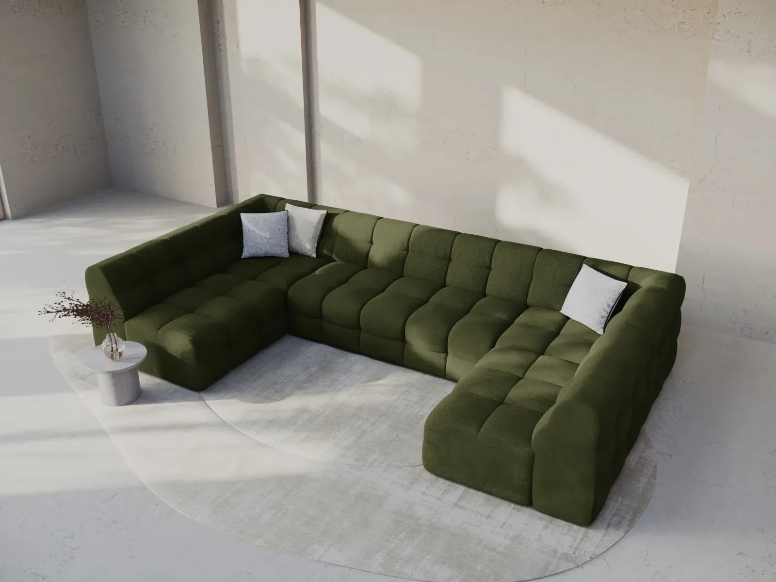 Kendal 7-Sitzer Panorama-Sofa mit Bezug aus Samt oder Strukturstoff, 372x203 cm - Image 8