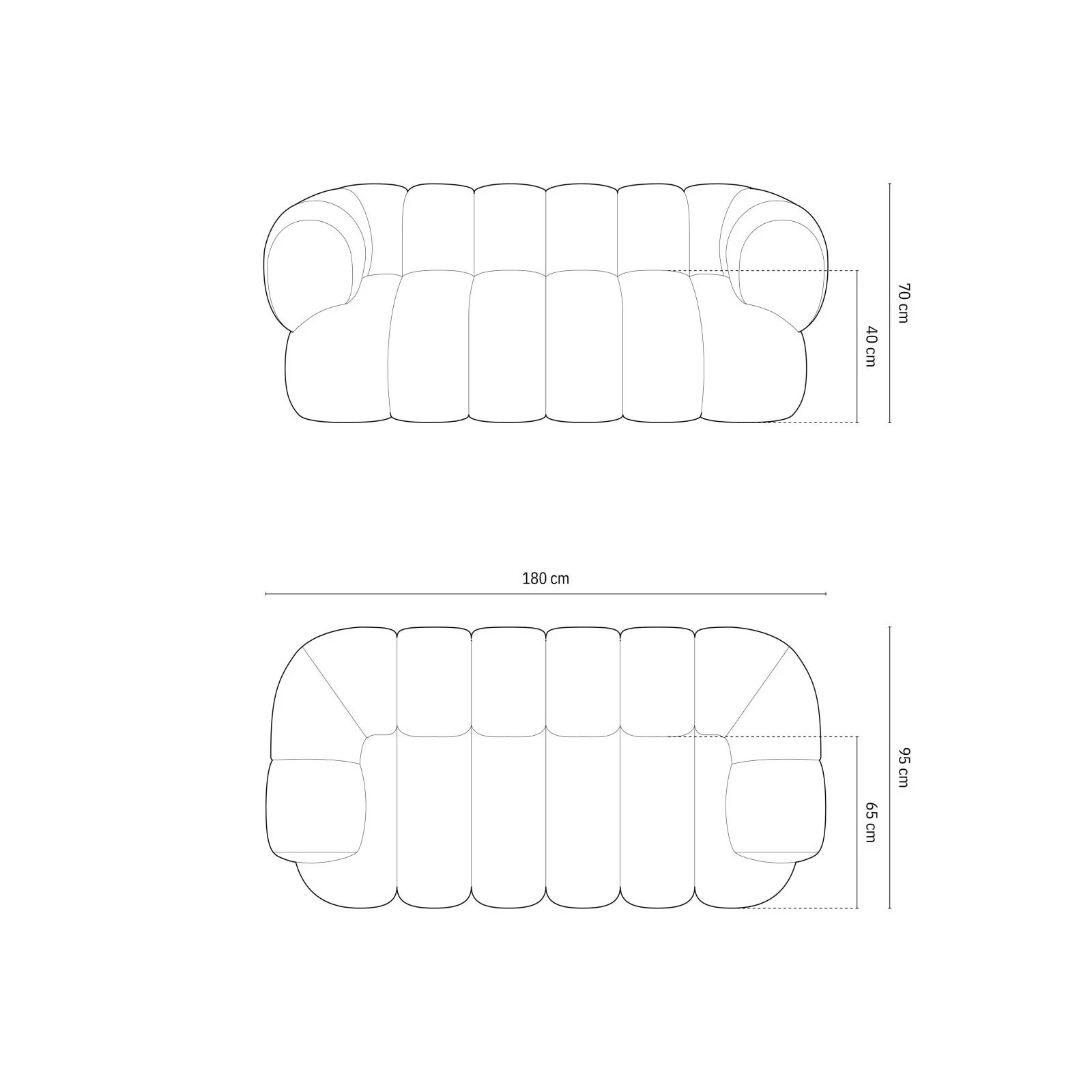 Koge 2-Sitzer Sofa aus Samt oder Chenille, 180x95 cm - Image 3