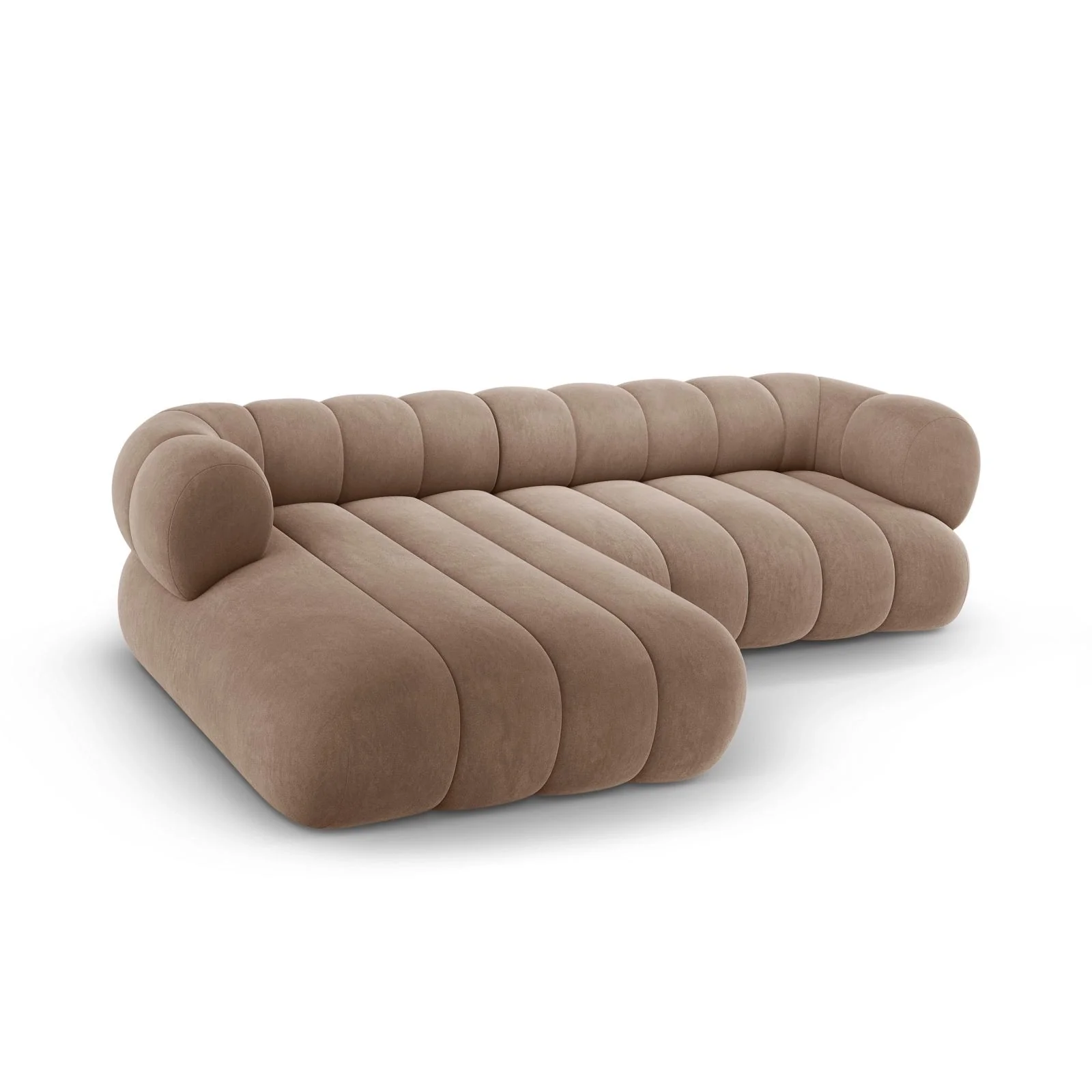 Koge 5-Sitzer Ecksofa, Linke Seite, aus Samt, 270x165x70 cm - Image 12