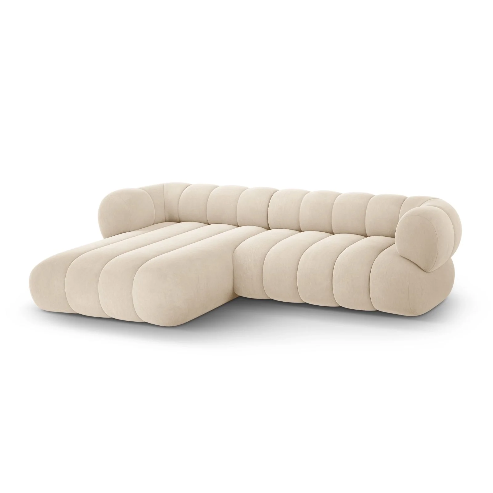Koge 5-Sitzer Ecksofa, Linke Seite, aus Samt, 270x165x70 cm - Image 4