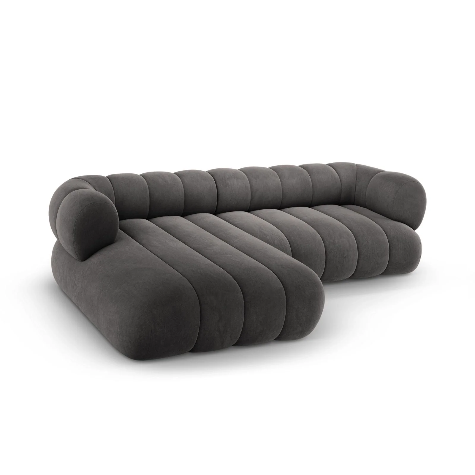 Koge 5-Sitzer Ecksofa, Linke Seite, aus Samt, 270x165x70 cm - Image 40
