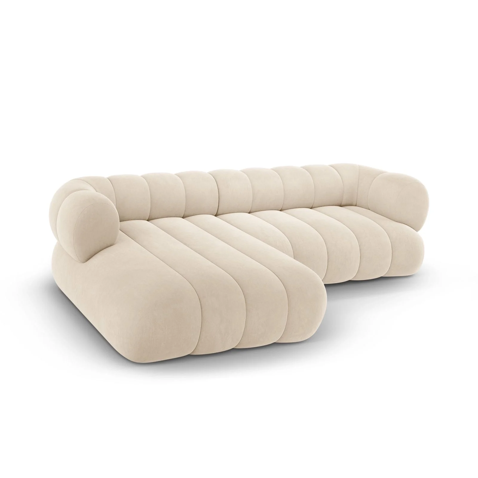 Koge 5-Sitzer Ecksofa, Linke Seite, aus Samt, 270x165x70 cm - Image 5