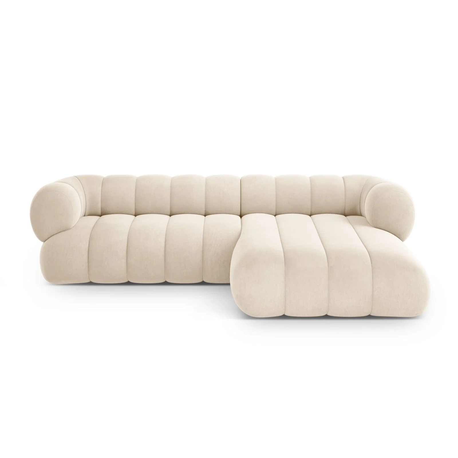 Koge 5-Sitzer Ecksofa, Rechte Seite, aus Samt, 270x165x70 cm