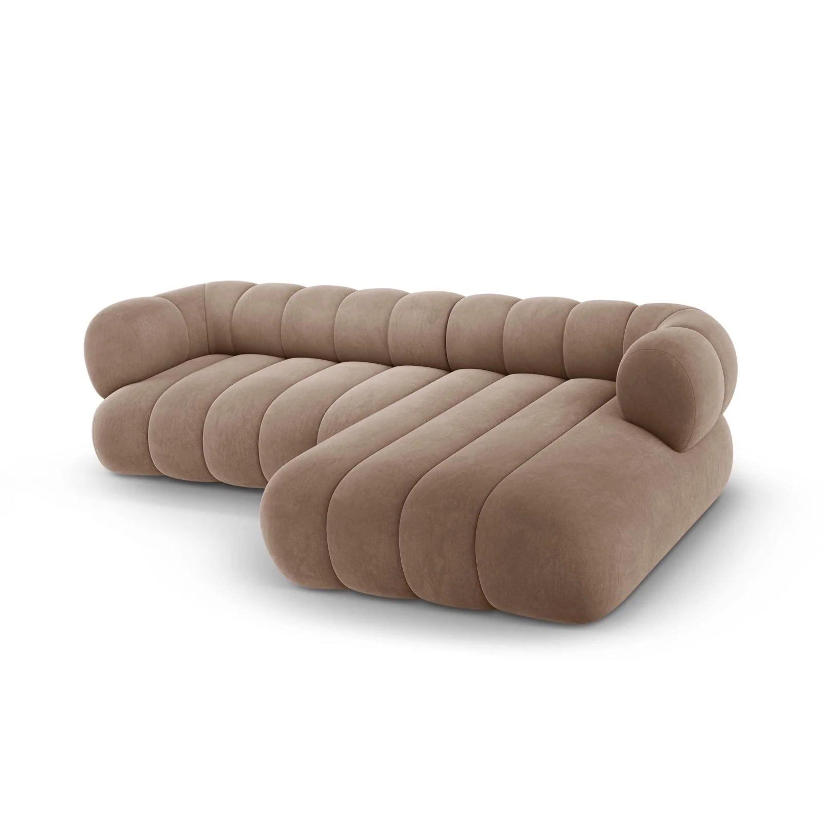 Koge 5-Sitzer Ecksofa, Rechte Seite, aus Samt, 270x165x70 cm - Image 12