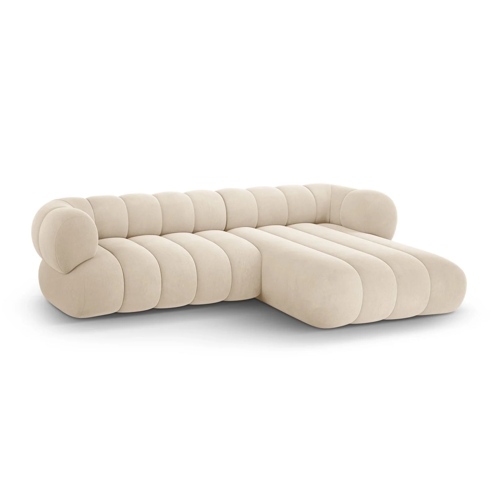 Koge 5-Sitzer Ecksofa, Rechte Seite, aus Samt, 270x165x70 cm - Image 4