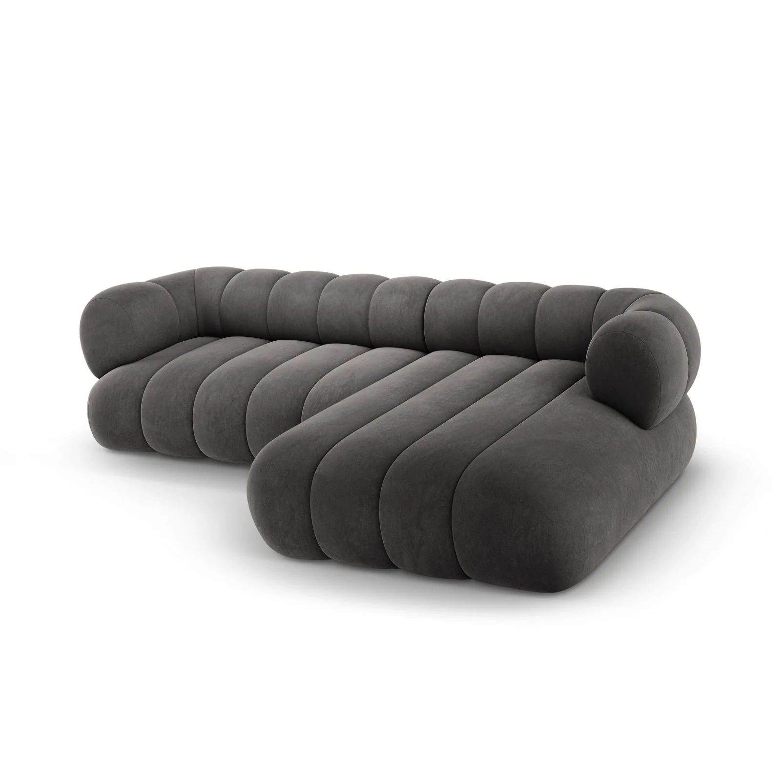 Koge 5-Sitzer Ecksofa, Rechte Seite, aus Samt, 270x165x70 cm - Image 40