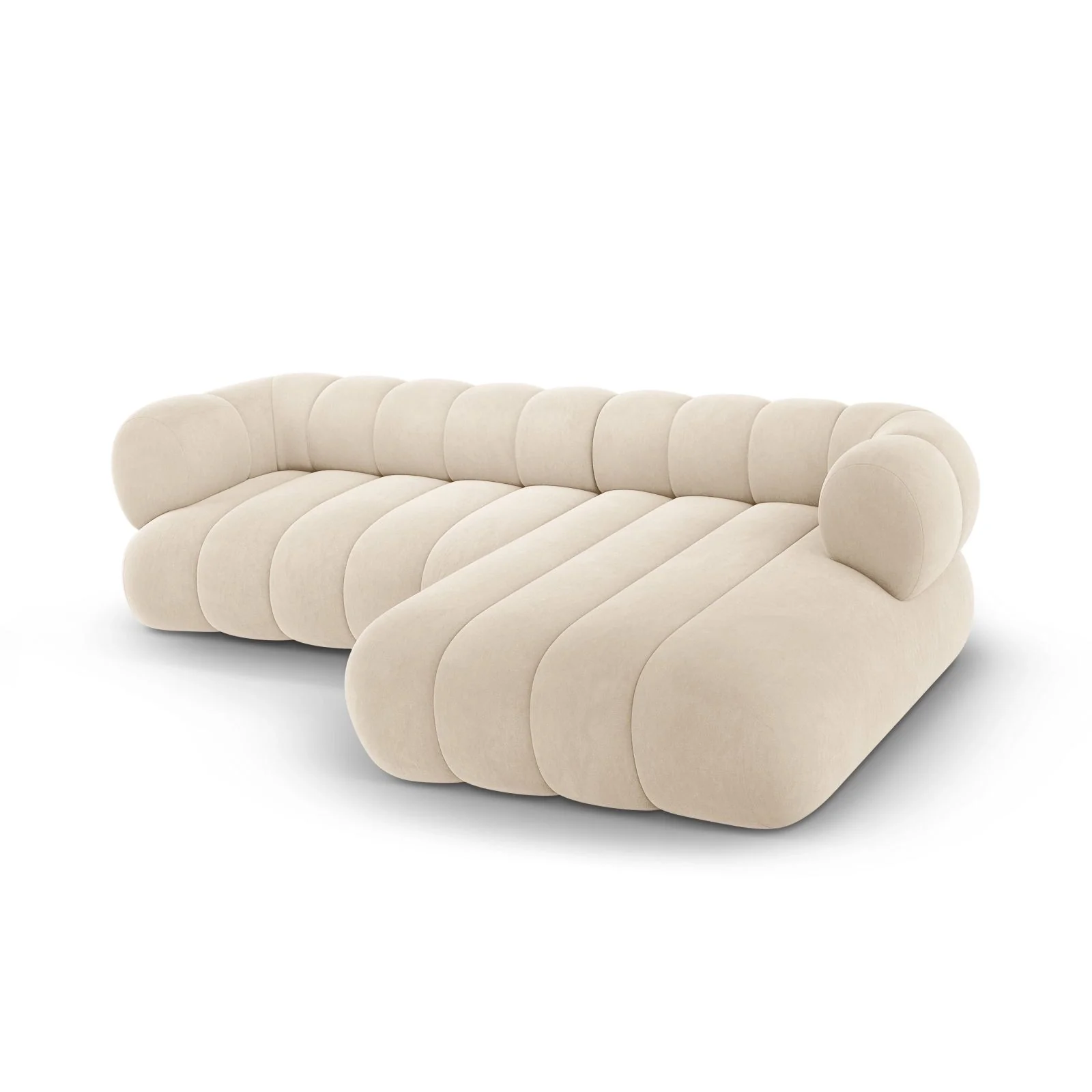 Koge 5-Sitzer Ecksofa, Rechte Seite, aus Samt, 270x165x70 cm - Image 5