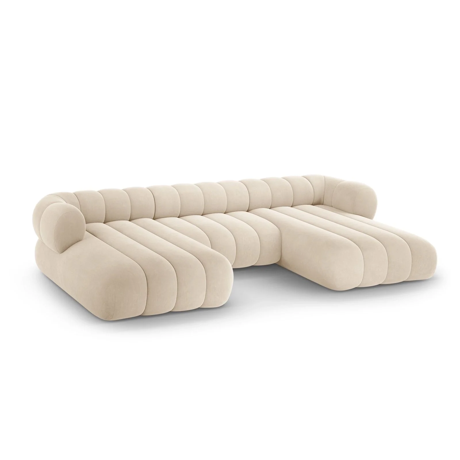 Koge 6-Sitzer Panorama Sofa aus Samt oder Chenille, 348x165x70 cm - Image 4