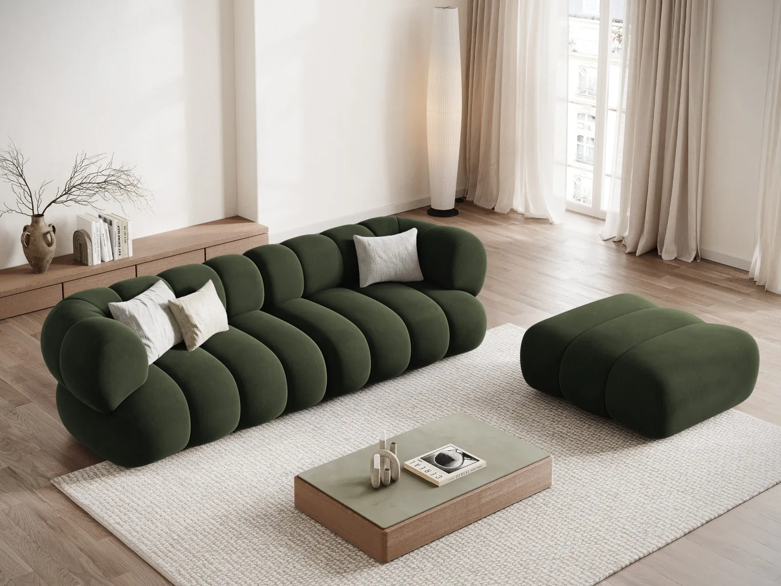 Koge Pouf aus Samt oder Chenille, 95x95x40 cm - Image 17