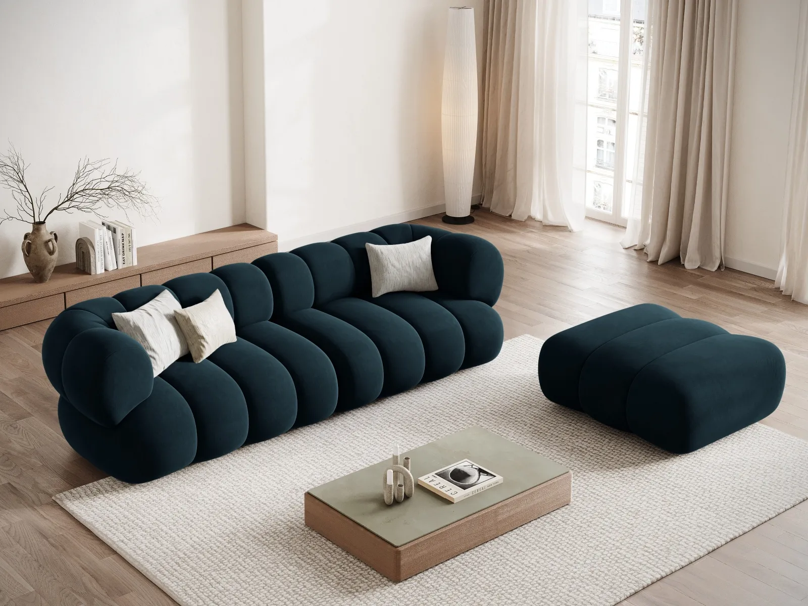 Koge Pouf aus Samt oder Chenille, 95x95x40 cm - Image 22