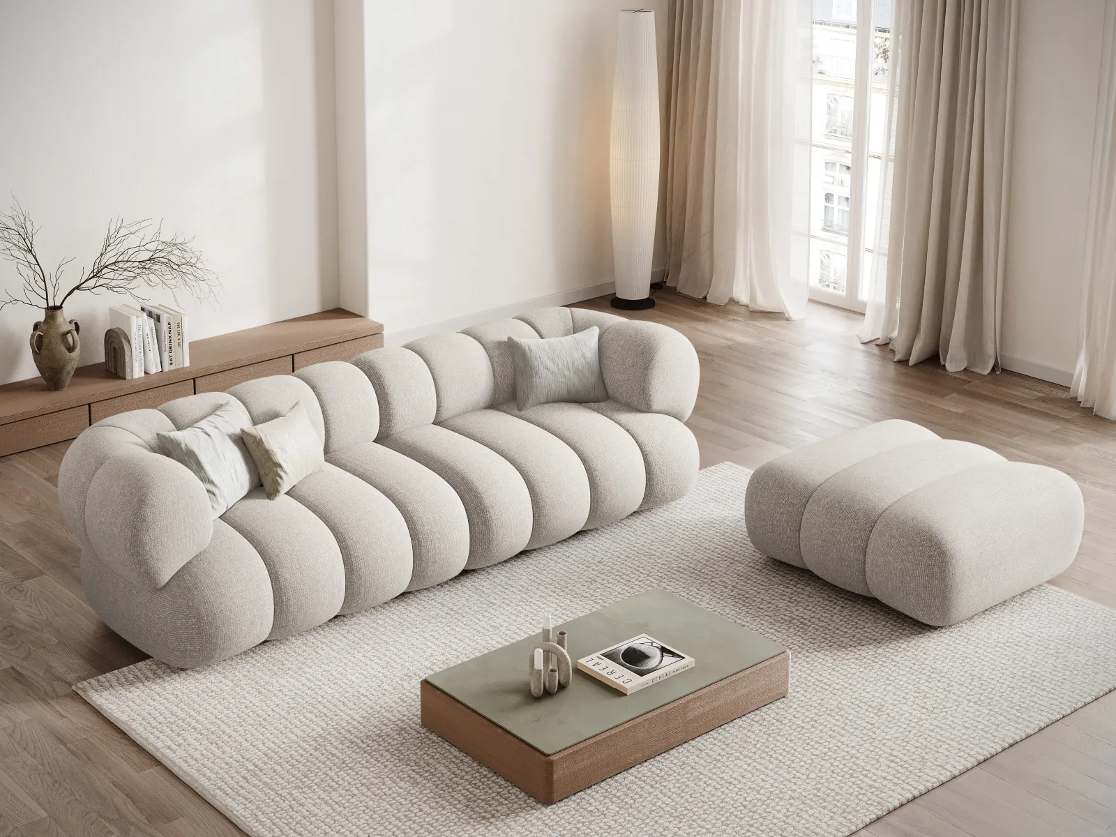 Koge Pouf aus Samt oder Chenille, 95x95x40 cm - Image 32