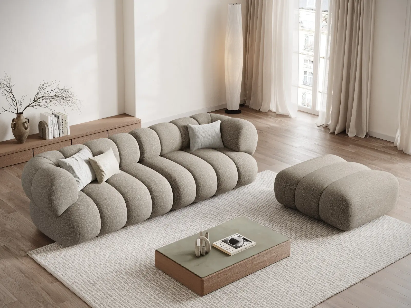 Koge Pouf aus Samt oder Chenille, 95x95x40 cm - Image 37