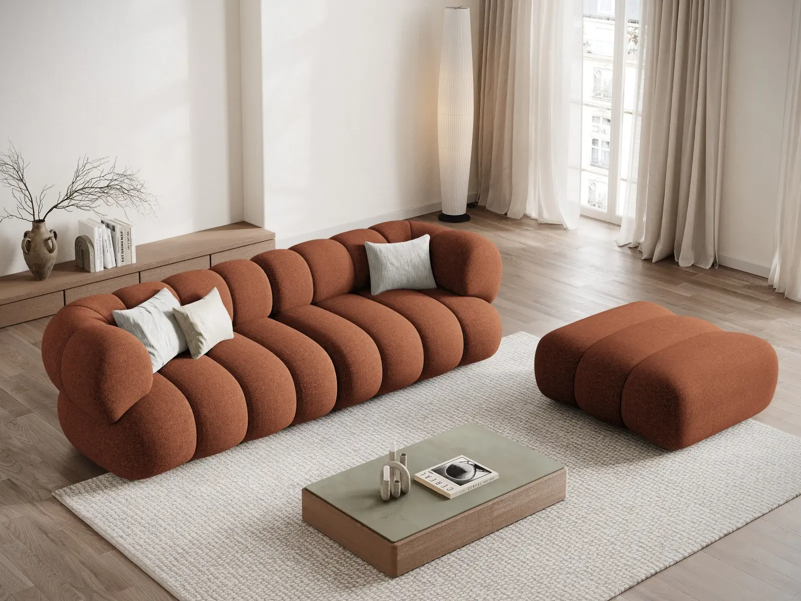 Koge Pouf aus Samt oder Chenille, 95x95x40 cm - Image 42