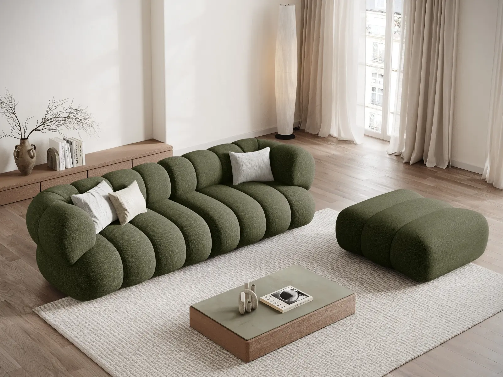 Koge Pouf aus Samt oder Chenille, 95x95x40 cm - Image 47