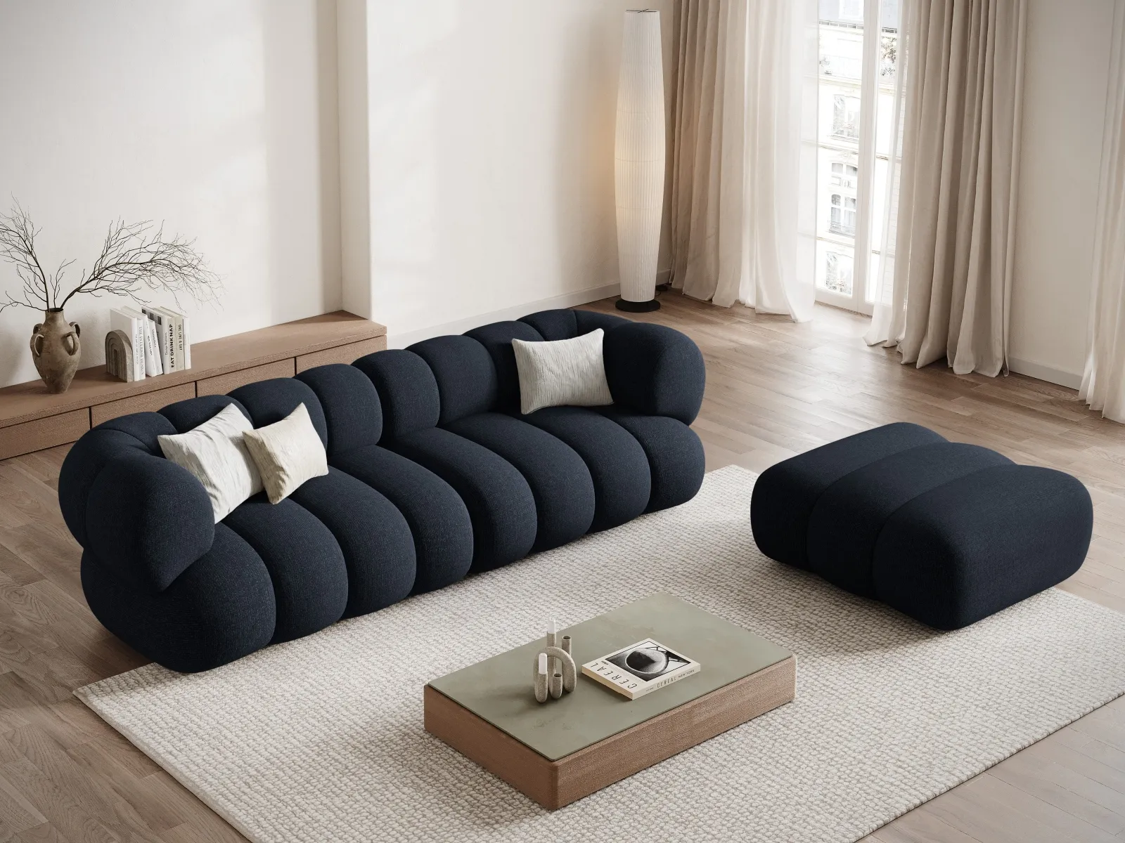 Koge Pouf aus Samt oder Chenille, 95x95x40 cm - Image 52