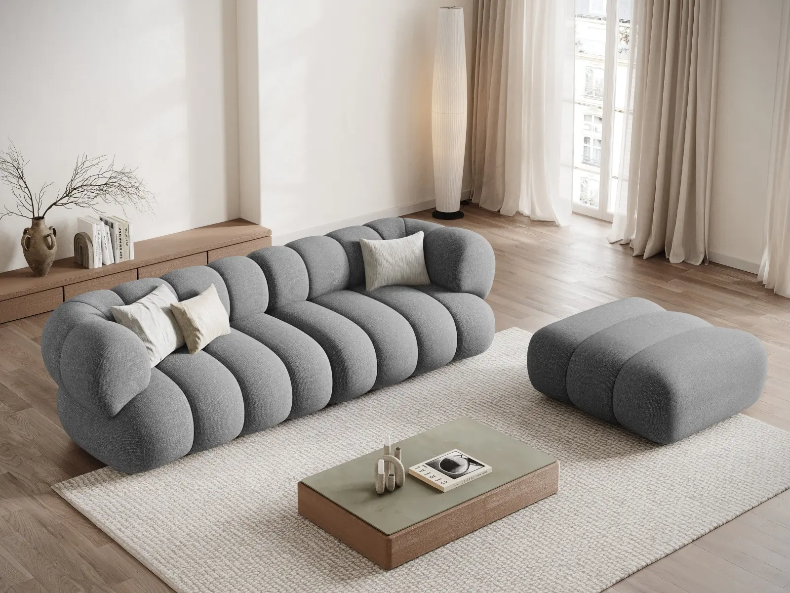 Koge Pouf aus Samt oder Chenille, 95x95x40 cm - Image 57