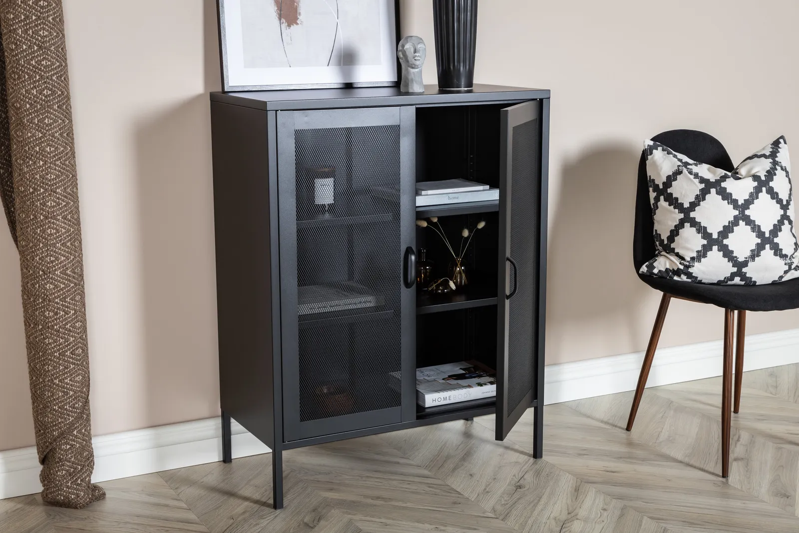 Kommode Misha aus Stahl in schwarz, 40x80x101,5 cm - Image 3