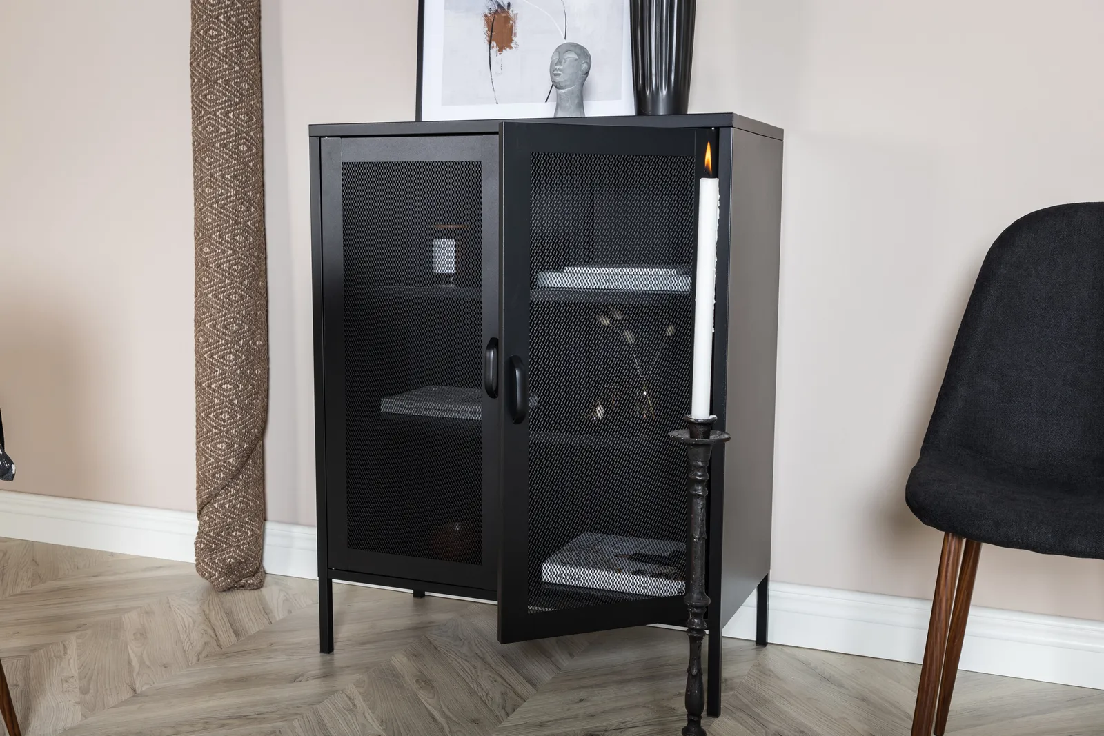 Kommode Misha aus Stahl in schwarz, 40x80x101,5 cm - Image 4