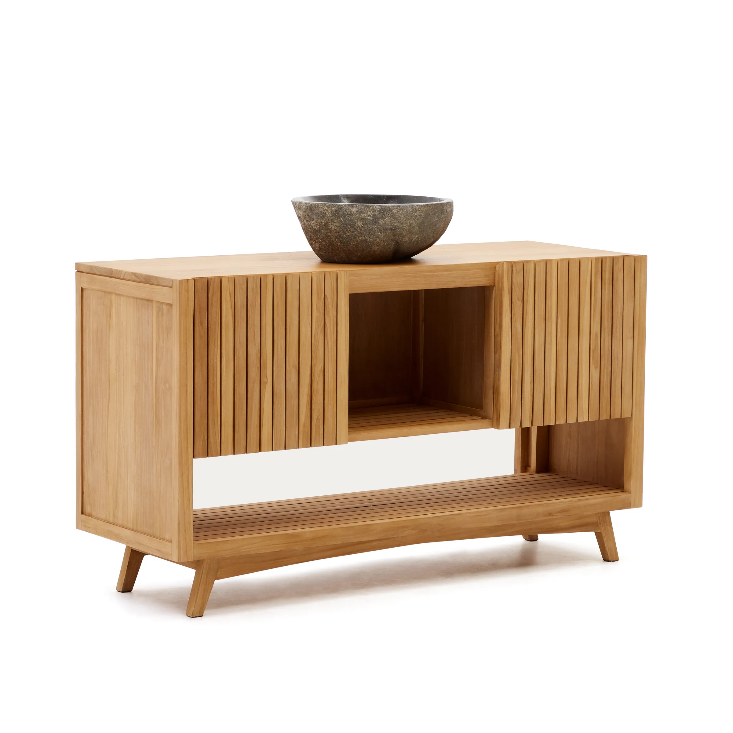 Kuveni aus massivem Teakholz mit natürlichem Finish 140 x 50 cm - Image 8