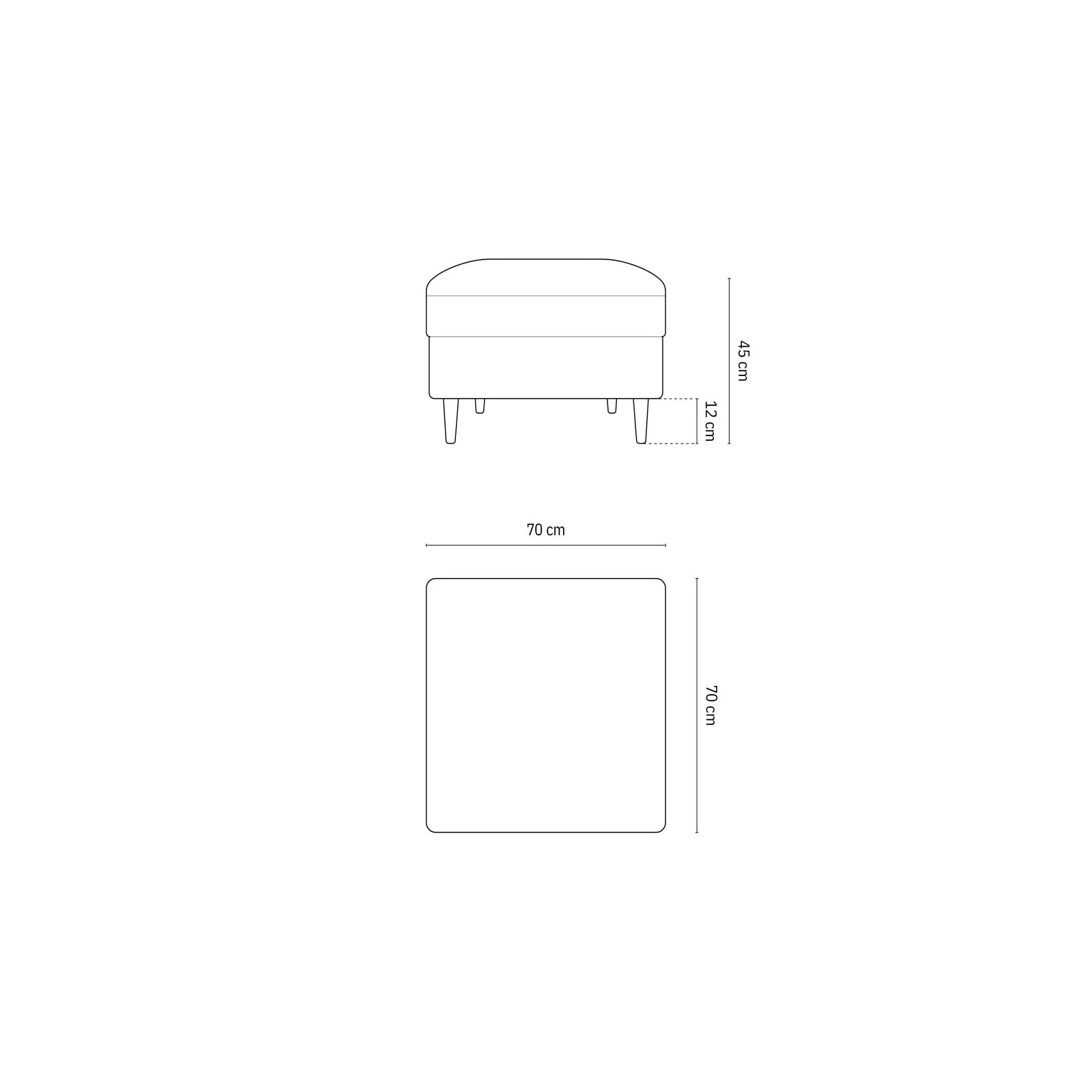 Kyoto Pouf aus Samt, 70x70x45 cm - Image 122