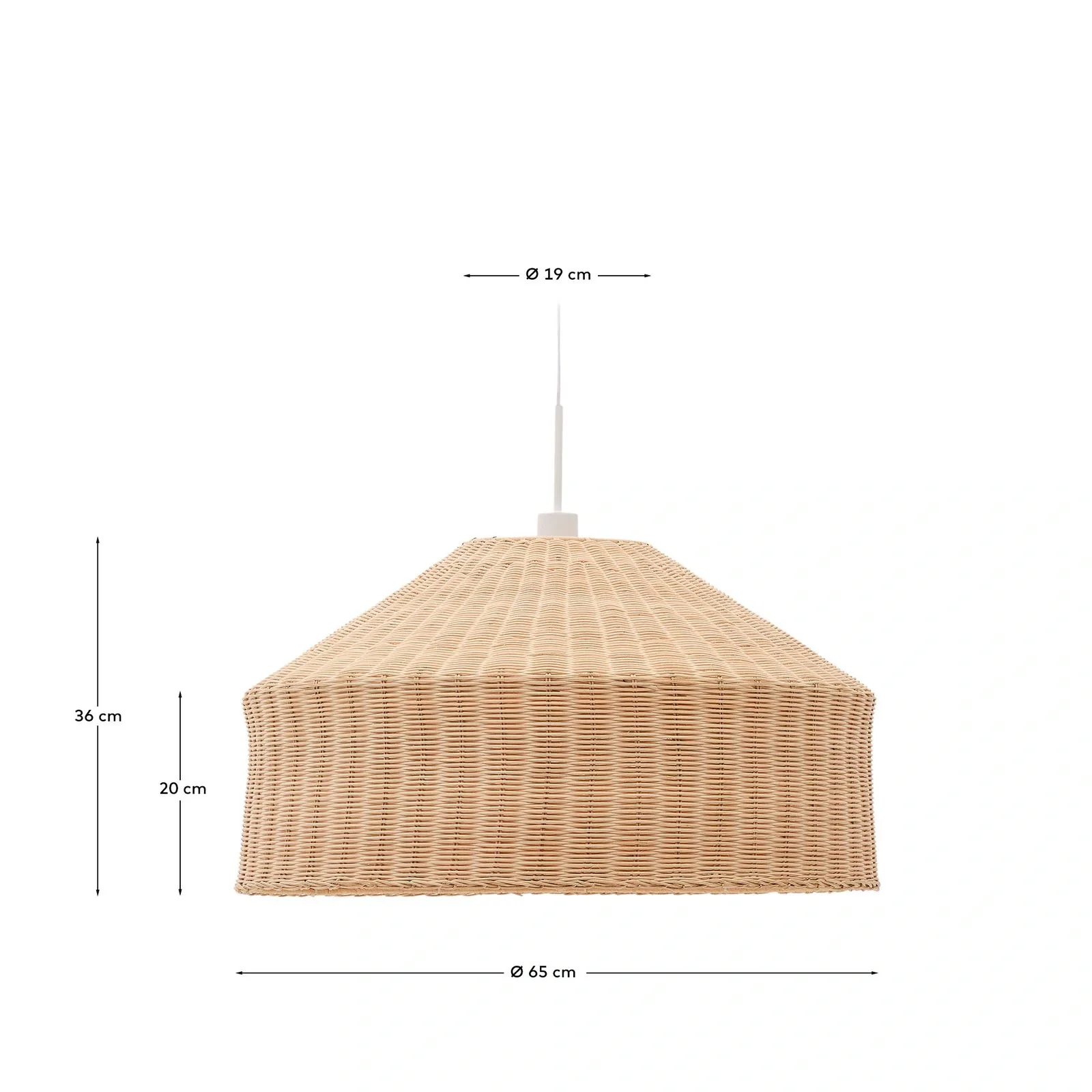Lampenschirm Ennia aus Rattan mit hellem Finish Ø 65 cm - Image 4