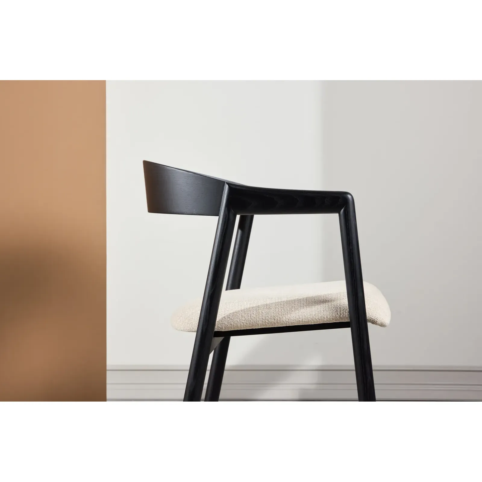 Långön Esszimmerstuhl 2er-Pack - Schwarz / Beige Stoff - Image 3