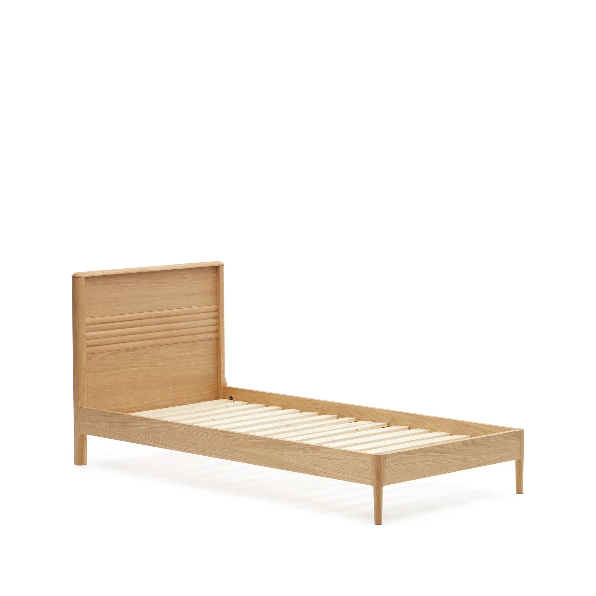 Lenon Bett aus Eichenholz und Eichenfurnier für Matratze von 90 x 200 cm FSC MIX Credit - Image 4
